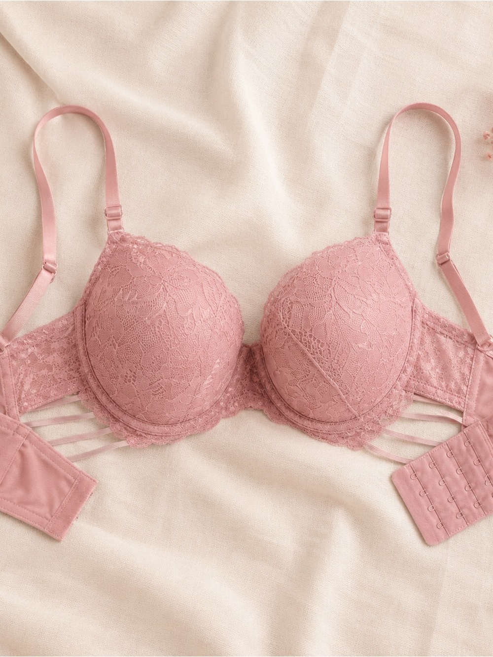Lace Push-Up Bra - Dusty Rose by Rose + Vine